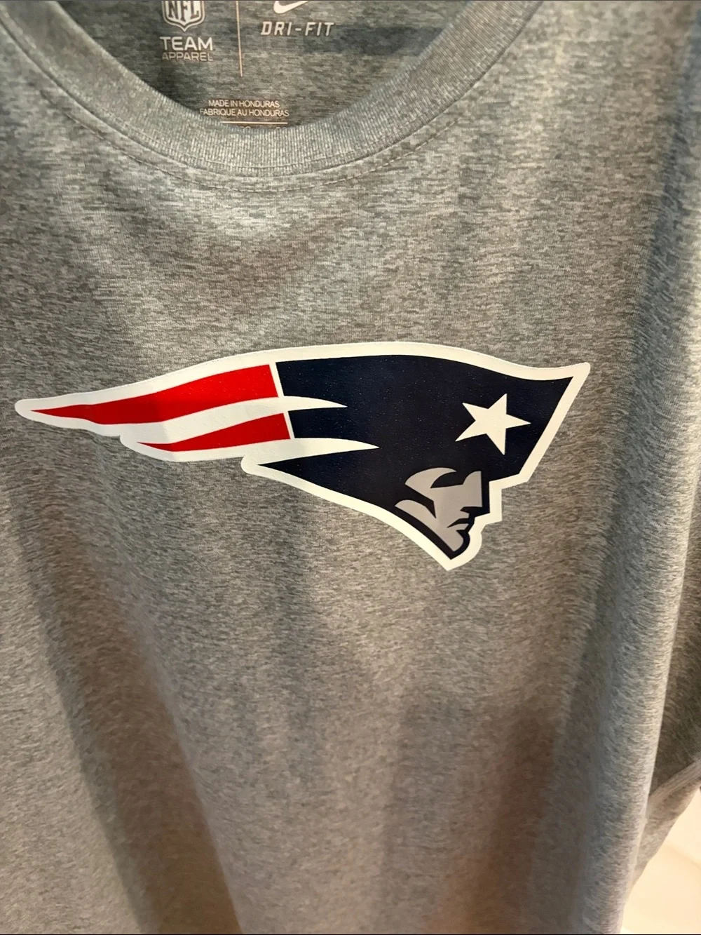 Nike Gray New England Patriots Logo Tee